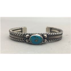 Vintage Twisted Wire Turquoise Bracelet