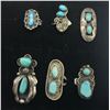 Image 1 : Six Vintage Turquoise Rings