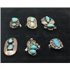 Image 3 : Six Vintage Turquoise Rings