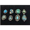 Image 1 : Eight Vintage Turquoise Rings