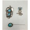 Image 1 : Two Vintage Pendants and Stick Pin