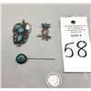 Image 8 : Two Vintage Pendants and Stick Pin