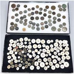Two Displays of Buttons from Relics Museum
