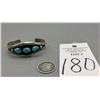Image 8 : Three Stone and Sterling Silver Turquoise Bracelet