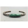 Image 2 : Vintage Turquoise and Sterling Silver Twisted Wire Bracelet