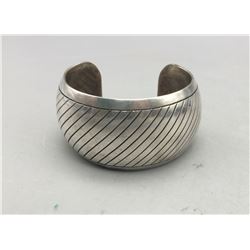 Wide Sterling Silver Bracelet