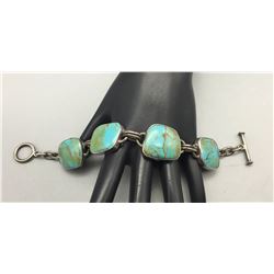 Four Stone Turquoise Link Bracelet