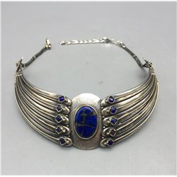 Lapis, 18k Gold and Sterling Silver Choker Necklace