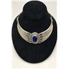 Image 7 : Lapis, 18k Gold and Sterling Silver Choker Necklace