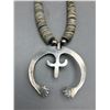 Image 8 : Shell Necklace with Sterling Silver Naja Pendant