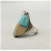 Image 4 : Vintage Turquoise and Mother of Pearl Inlay Ring