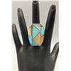 Image 6 : Vintage Turquoise and Mother of Pearl Inlay Ring