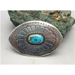 Turquoise and Sterling Silver Belt Buckle