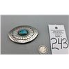 Image 7 : Turquoise and Sterling Silver Belt Buckle