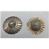 Image 1 : 2 Vintage Turquoise and Sterling Silver Pins