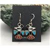 Image 3 : Vintage Zuni Inlay Pin and Earrings