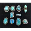 Image 1 : Group of  10 Vintage Turquoise Rings