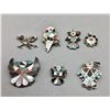 Image 3 : Group of 7 Vintage Zuni Inlay Pins and Pendants