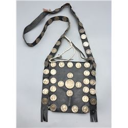 Vintage Bandolier Bag with Silver Coin Buttons