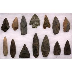 14 Stone Spear Points