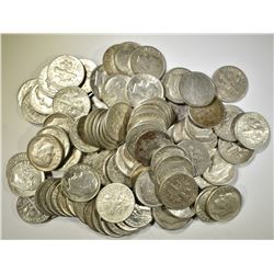 100-CIRC MIXED DATE CIRC 90% SILVER DIMES