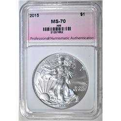 2015 AMERICAN SILVER EAGLE, PNA PERFECT GEM BU