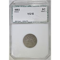 1883 SHIELD NICKEL  PCI VG