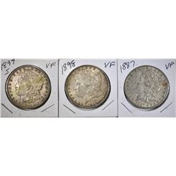 LOT OF 3 MORGAN DOLLARS: