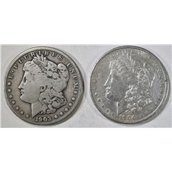 1900-O AU & 1903-S GOOD MORGAN DOLLARS