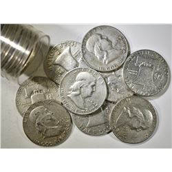 20 MIXED DATE FRANKLIN HALF DOLLARS