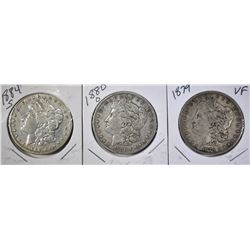 LOT OF 3 MORGAN DOLLARS: