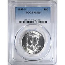 1952-S FRANKLIN HALF DOLLAR PCGS MS-65