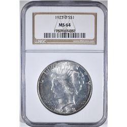 1923-D PEACE DOLLAR NGC MS-64