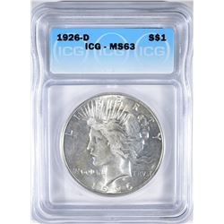 1926-D PEACE DOLLAR ICG MS-63