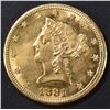 Image 1 : 1881-CC $10 GOLD LIBERTY  BU  CLEANED