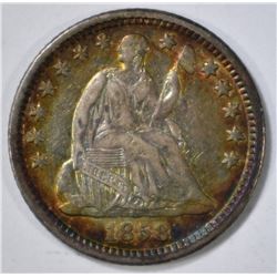 1858-O SEATED LIBERTY HALF DIME  XF/AU  COLOR