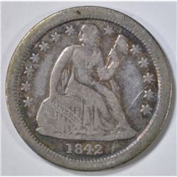 1842-O SEATED LIBERTY DIME  VF  SCRATCH OBV