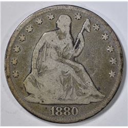 1880 SEATED LIBERTY HALF DOLLAR  VG