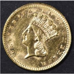1862 $1 GOLD INDIAN PRINCESS  BU