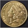 Image 1 : 1861 $20 GOLD LIBERTY  CH AU