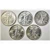 Image 1 : CH AU 1940, 41, 43, 44, 45 WALKING LIBERTY HALVES