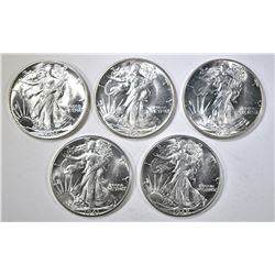 1-EACH BU 1941-45 WALKING LIBERTY HALVES