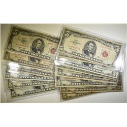 15-1963 $5.00 RED SEAL NOTES ALL IN SLEEVES