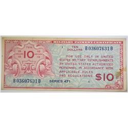 $10 SERIES 471 MILITARY PAYMENT CERTIFICATE
