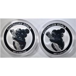 2-2020 ONE OUNCE SILVER AUSTRALIA KOALA COINS
