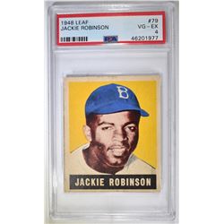 1948 LEAF #79 JACKIE ROBINSON, PSA VG-EX- CENTERED