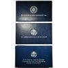 Image 1 : LOT OF 3 SILVER PROOF DOLLAR COMMEMS:
