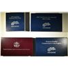 Image 1 : LOT OF 4 SILVER PROOF DOLLAR COMMEMS: