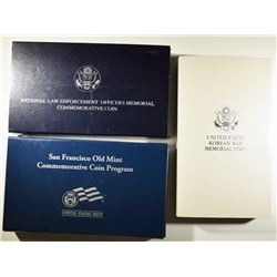 LOT OF 3 SILVER PROOF DOLLAR COMMEMS: