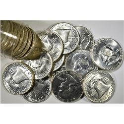 ROLL OF 1963-D FRANKLIN HALF DOLLARS  BU